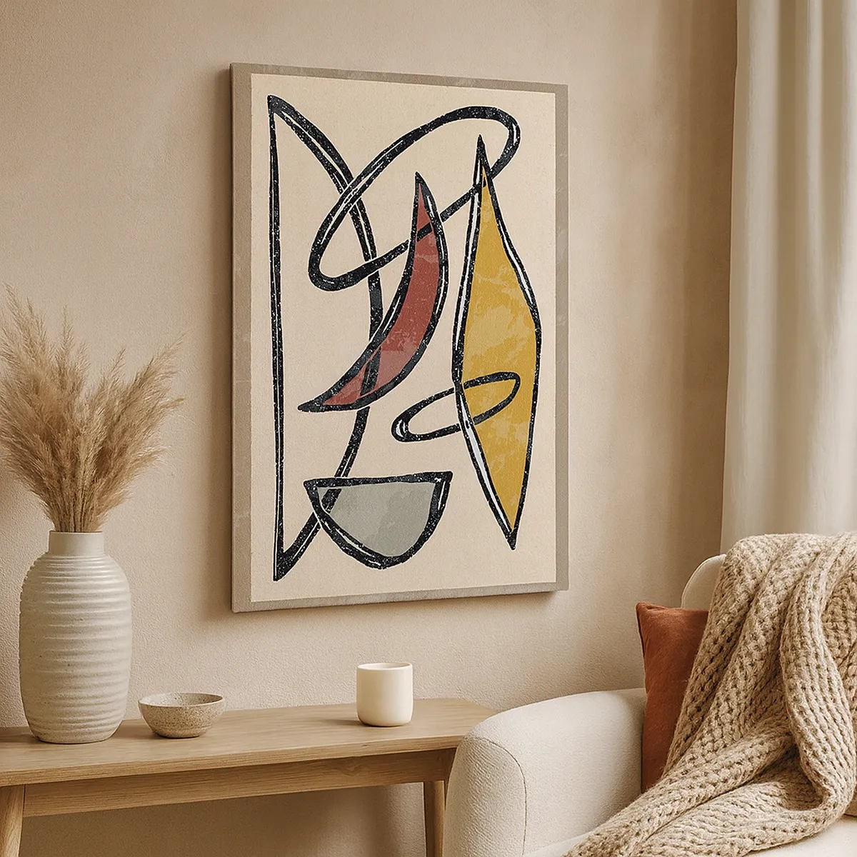 Quadro em tela - Composição – arcos e ovais - 50x70 cm