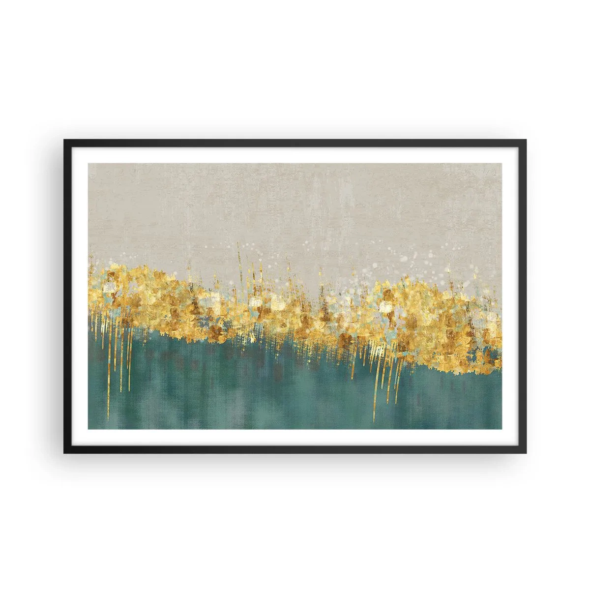 Pôster com moldura preta - A fronteira dourada - 91x61 cm