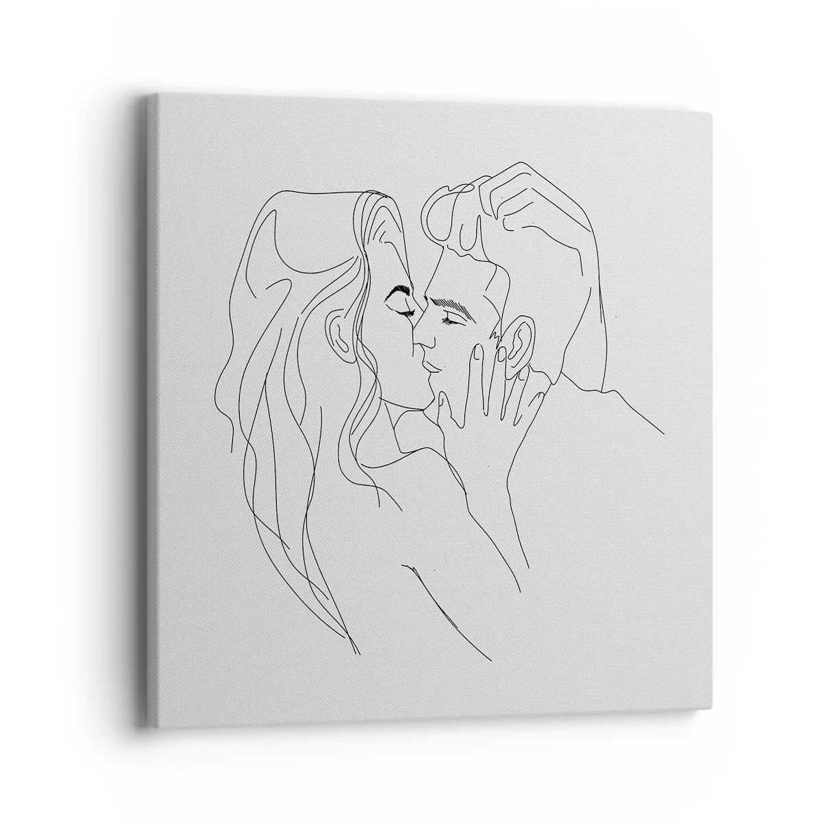 Quadro em tela - Com a mesma linha - 40x40 cm
