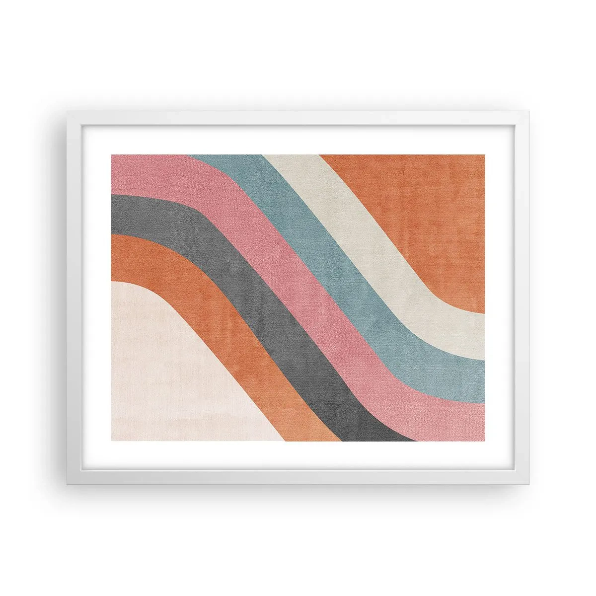 Pôster em moldura branca - Composição diagonal – movimento - 50x40 cm