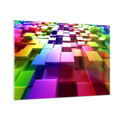 Quadro em vidro - Op-art juntos como uma equipa - 100x70 cm