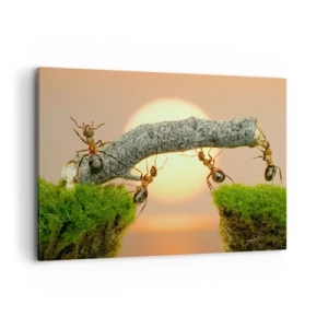 Quadro em tela - Trabalho alegre e colaborativo - 120x80 cm
