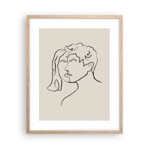 Pôster com moldura de carvalho claro - E fornou-se a união - 40x50 cm