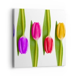 Quadro em tela - Composição arco-íris - 30x30 cm