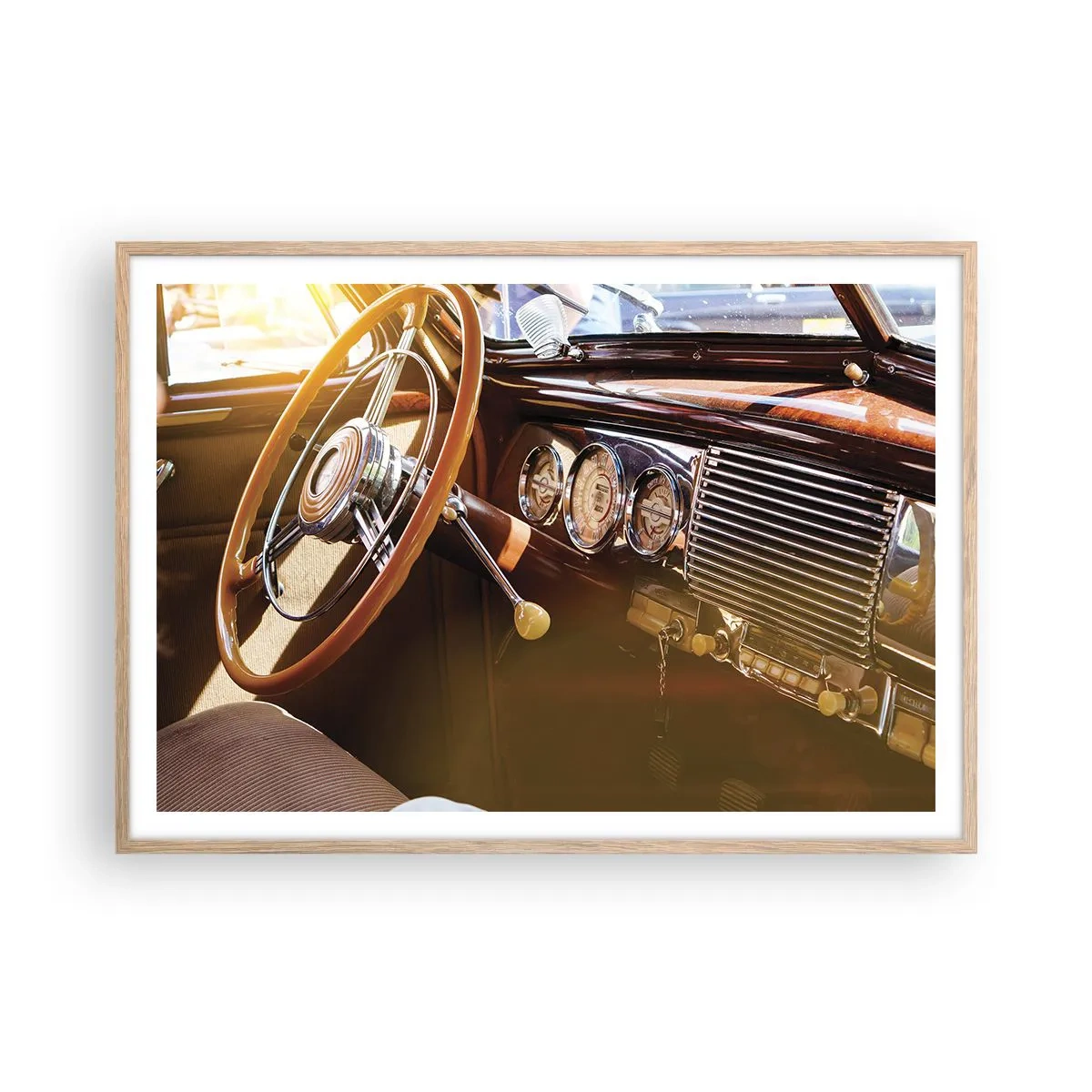 Pôster com moldura de carvalho claro - Um sopro de luxo do passado - 100x70 cm