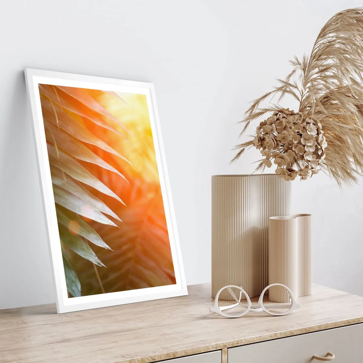 Pôster em moldura branca - Manhã na selva - 40x50 cm