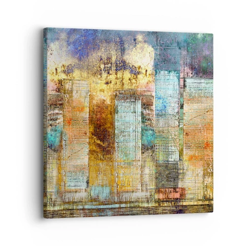 Quadro em tela - Uma metrópole ensolarada - 30x30 cm