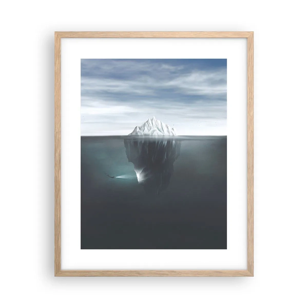 Pôster com moldura de carvalho claro - Mistério subaquático - 40x50 cm