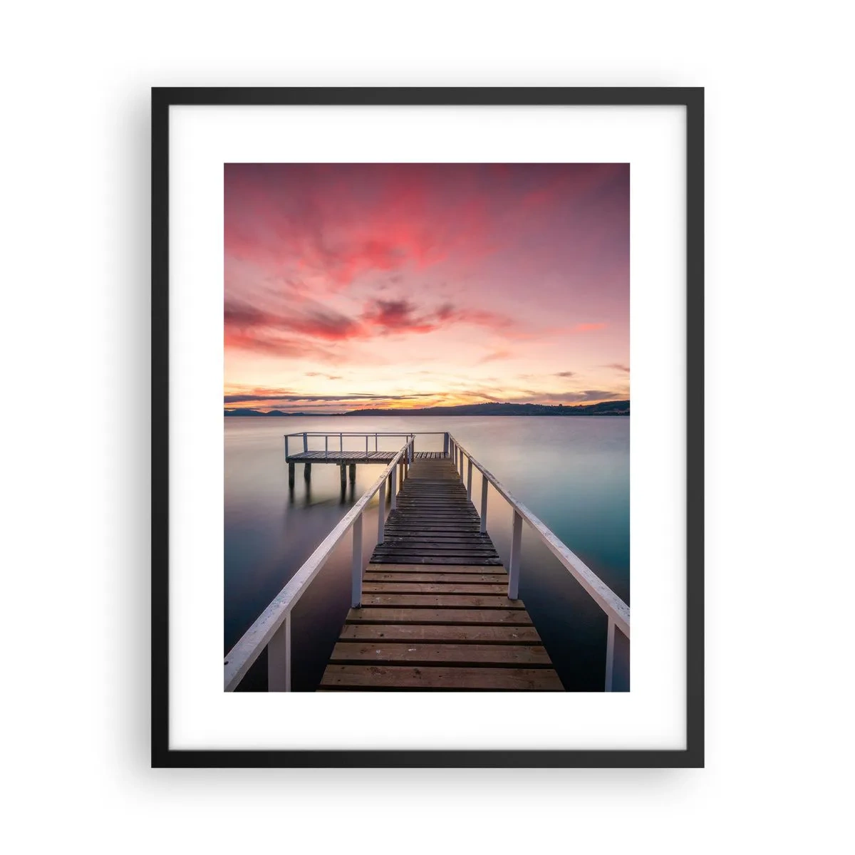 Pôster com moldura preta - A chama suave da noite - 40x50 cm