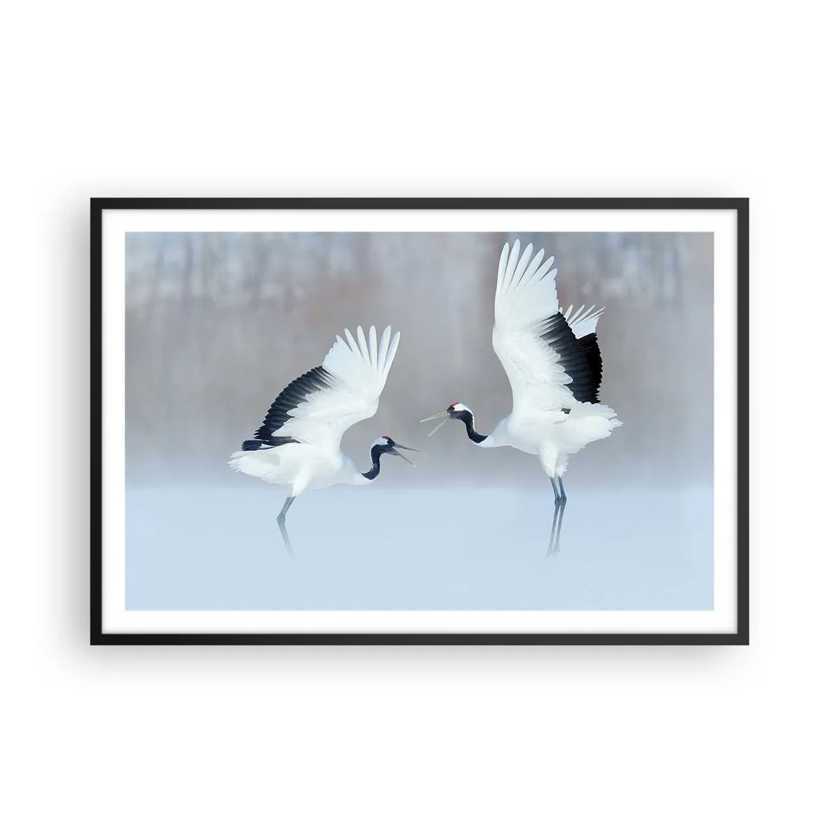 Pôster com moldura preta - Dança no nevoeiro - 91x61 cm