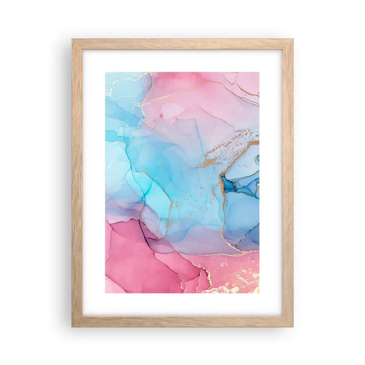 Pôster com moldura de carvalho claro - Encontro e difusão - 30x40 cm