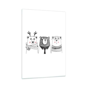 Quadro em vidro - Urso, ursinho e ursão - 50x70 cm