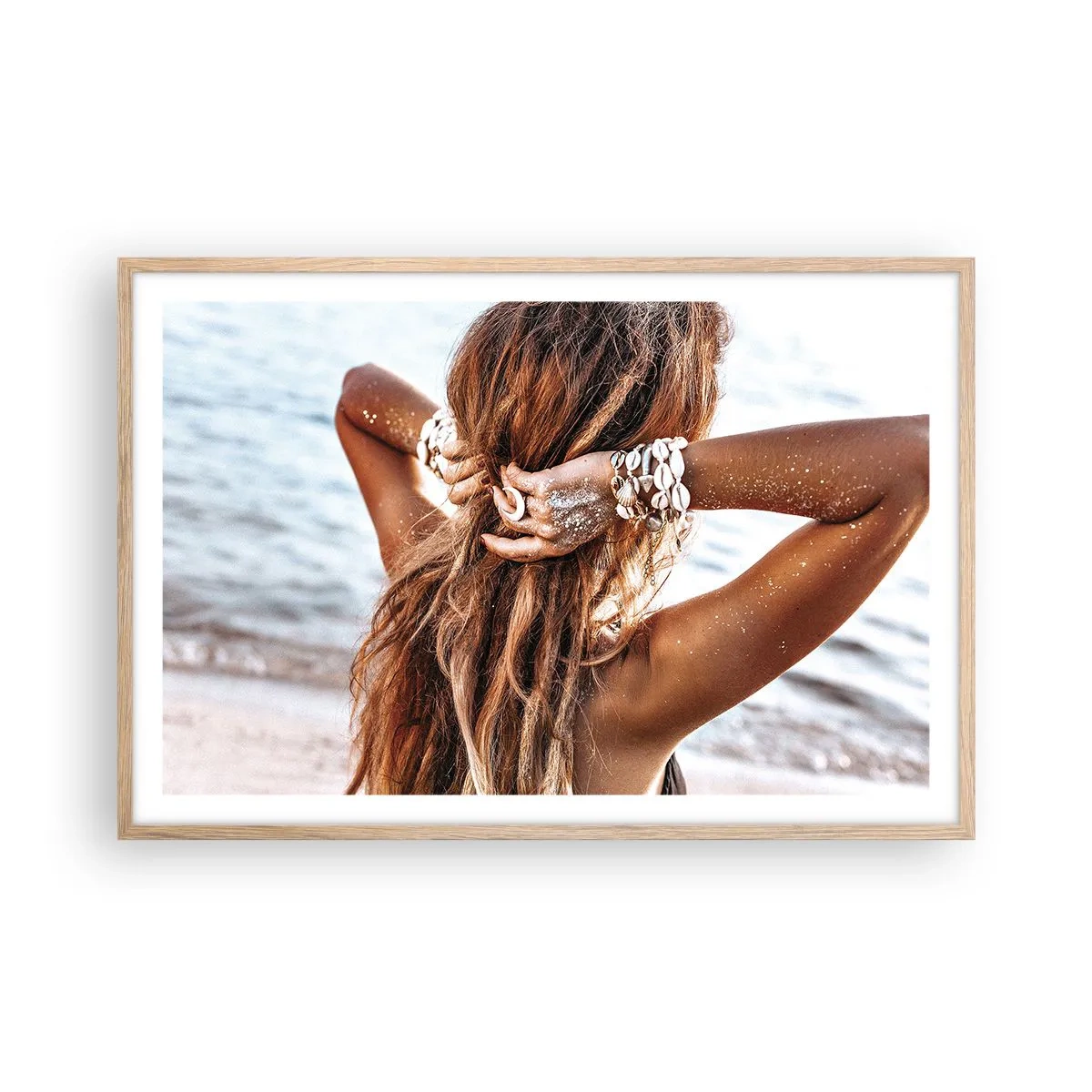 Pôster com moldura de carvalho claro - Irmã da água e do sol - 91x61 cm
