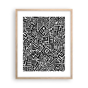 Pôster com moldura de carvalho claro - Composição pré-colombiana - 40x50 cm
