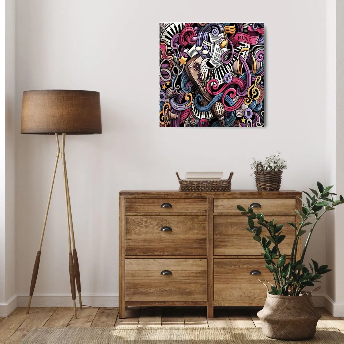 Relógio de parede - Relógio em vidro - Melodia complicada - 40x40 cm