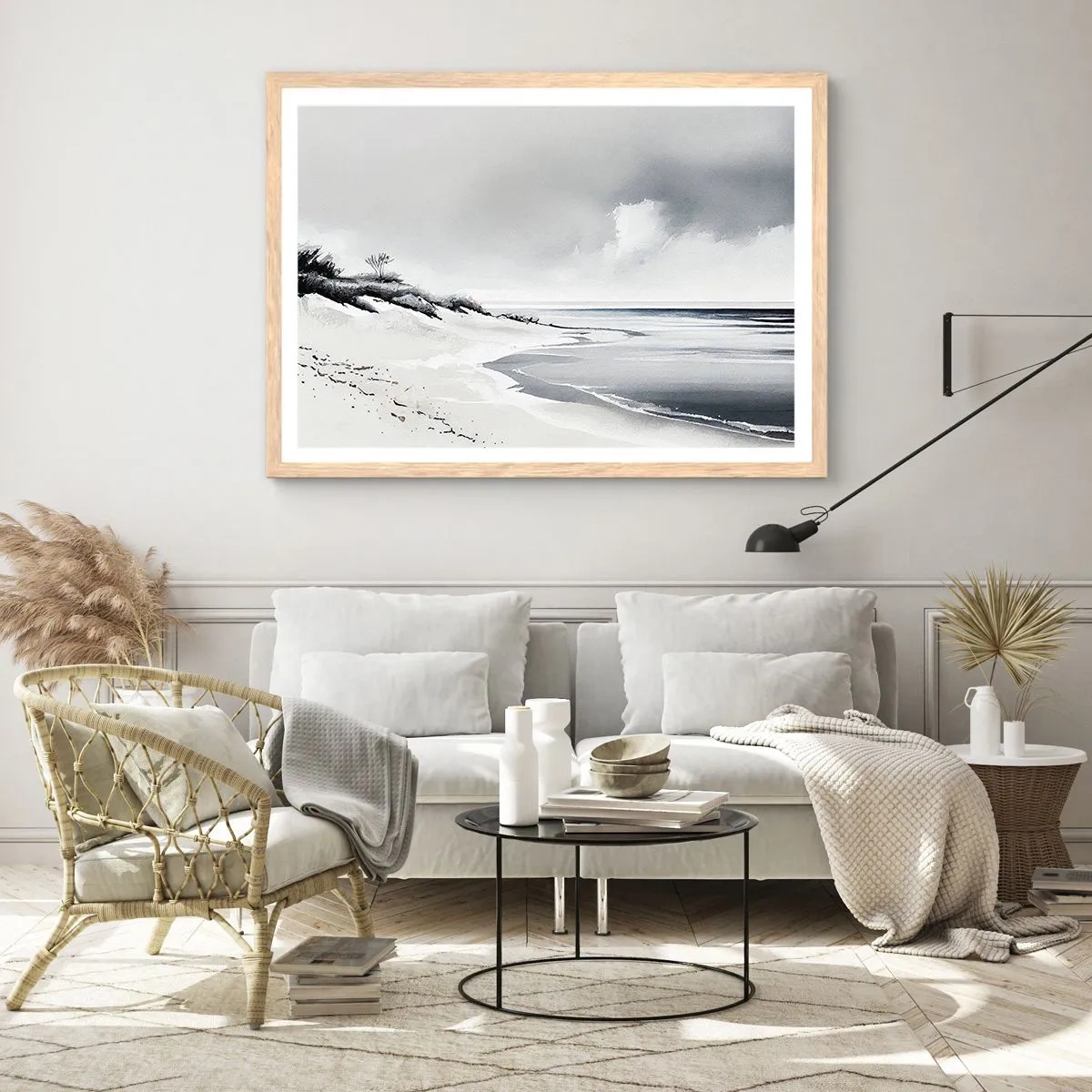 Pôster com moldura de carvalho claro - Juntos para sempre - 100x70 cm