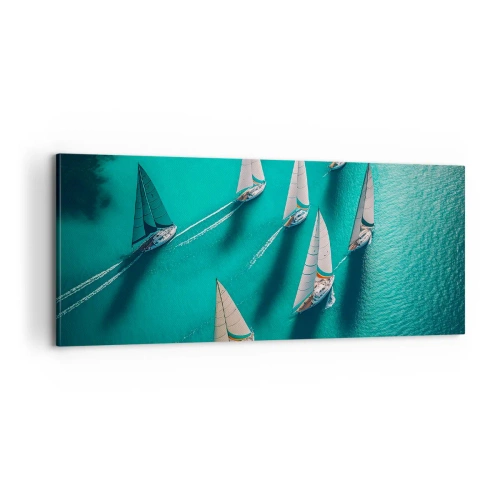 Quadro em tela - Numa competição com o vento - 100x40 cm