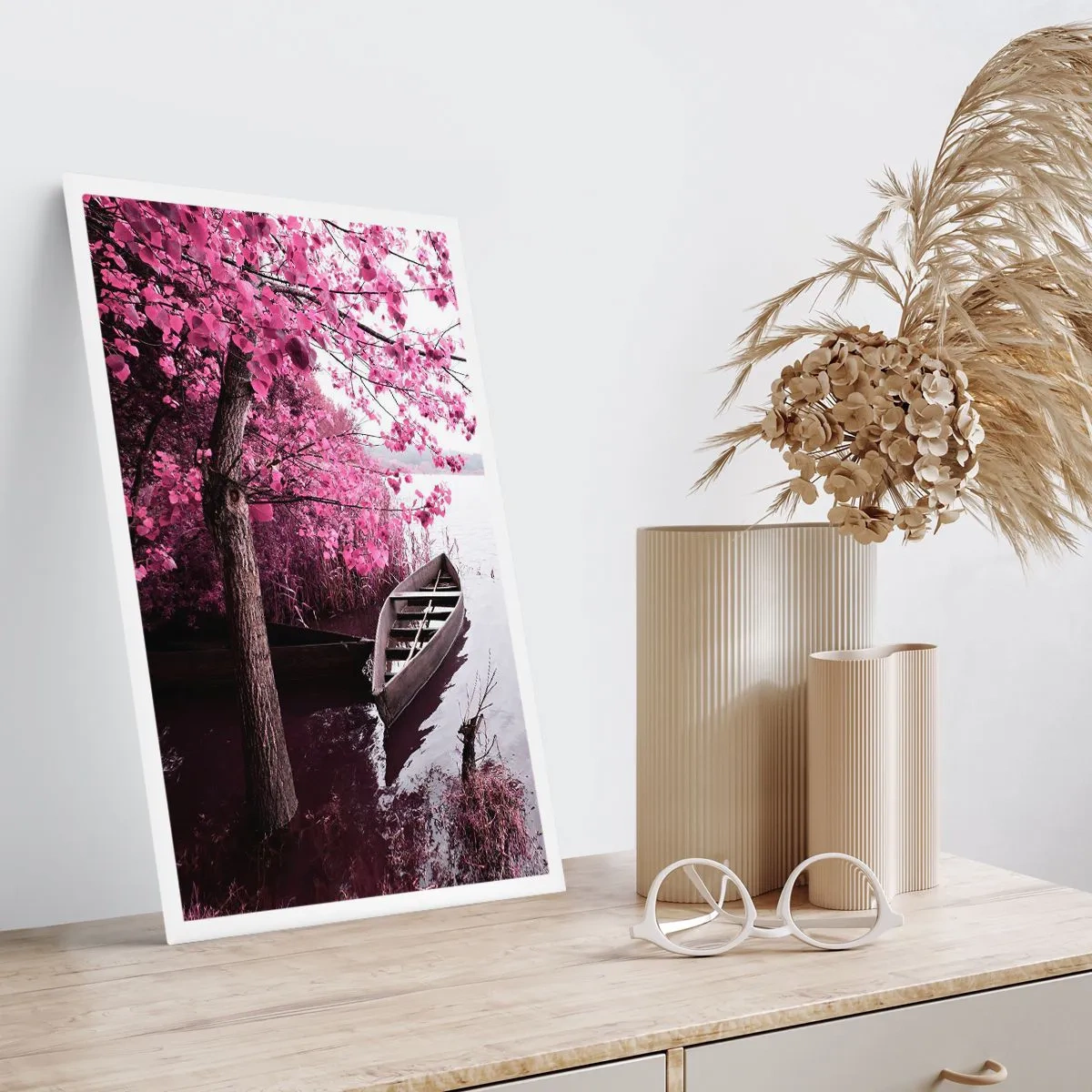 Pôster - Em silêncio cor-de-rosa - 61x91 cm