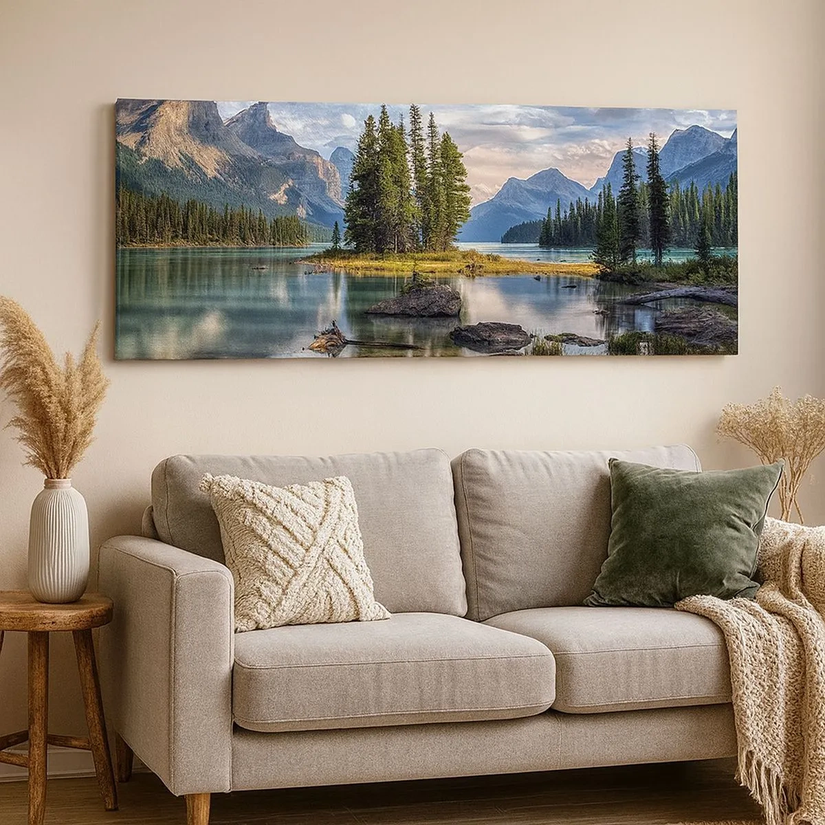 Quadro em tela - Por águas grandes e límpidas… - 100x40 cm