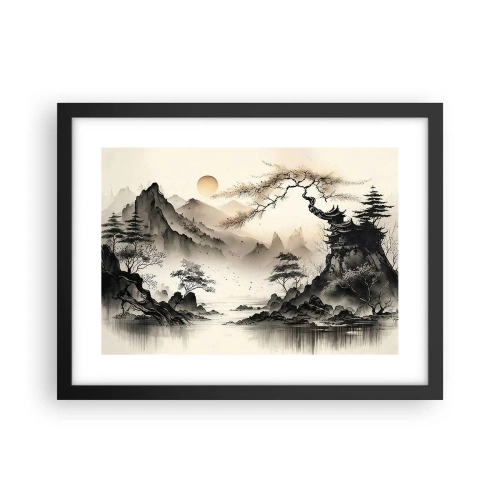 Pôster com moldura preta - O charme único do Oriente - 40x30 cm