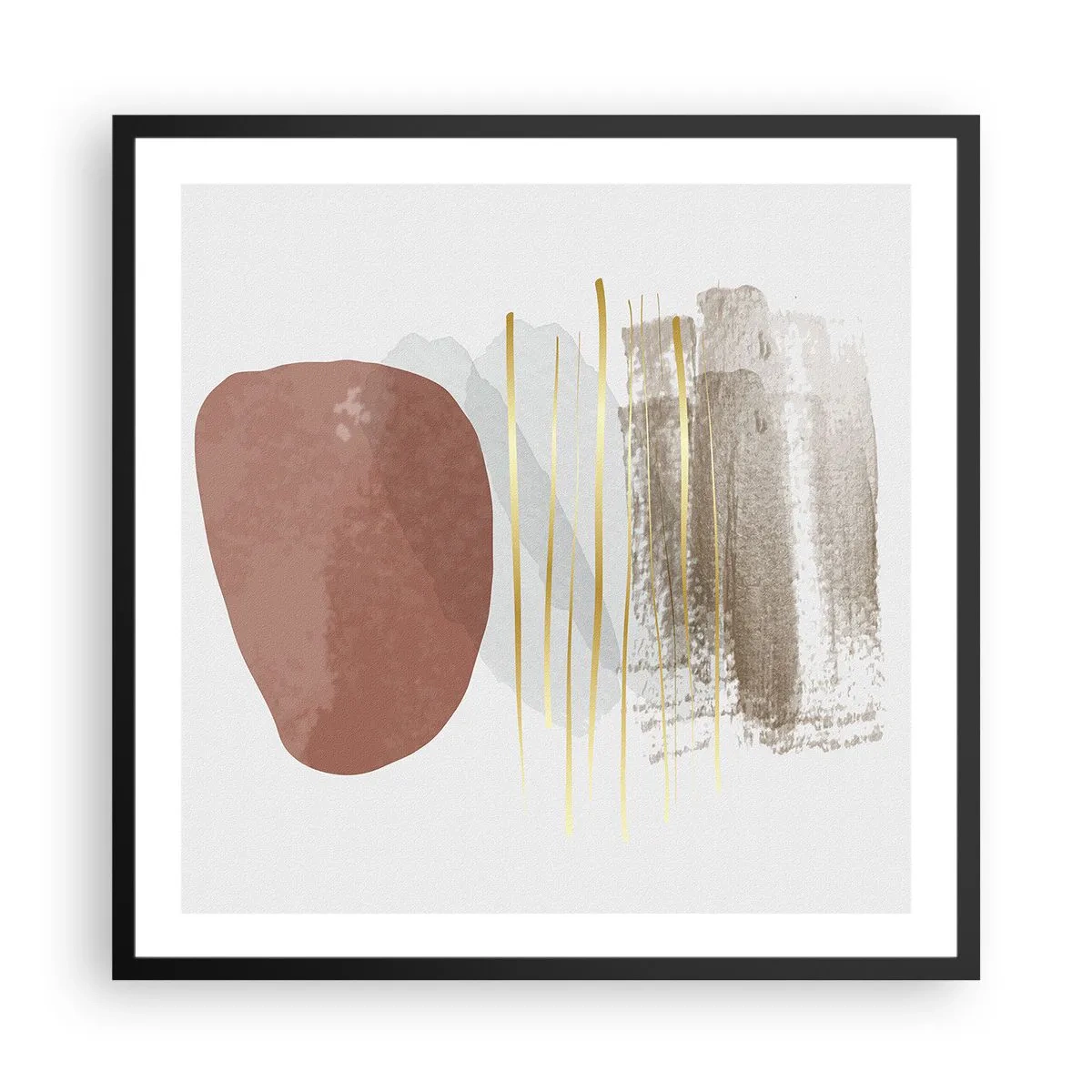 Pôster com moldura preta - Colunata abstrata - 60x60 cm