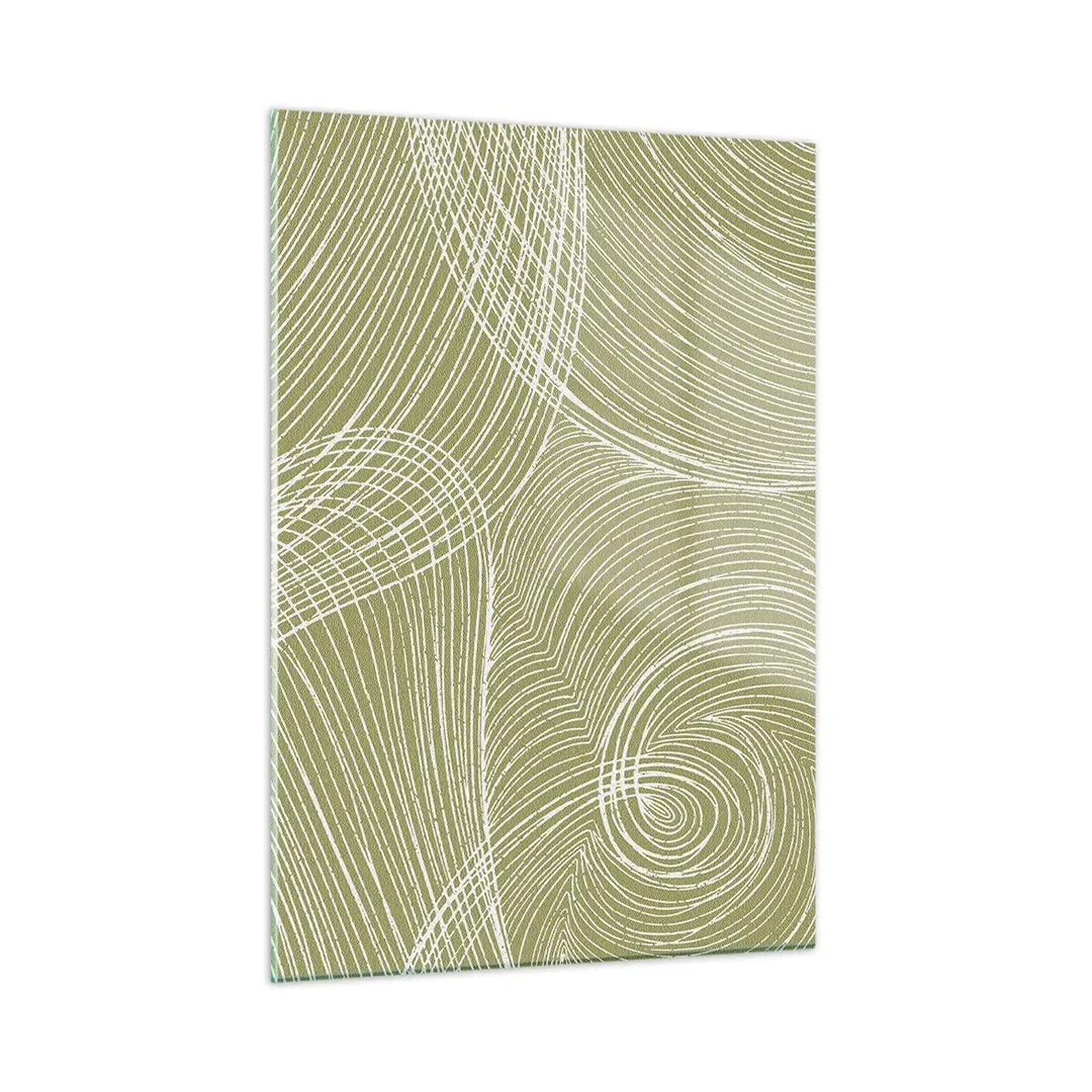 Quadro em vidro - Abstração intrincada em branco - 50x70 cm