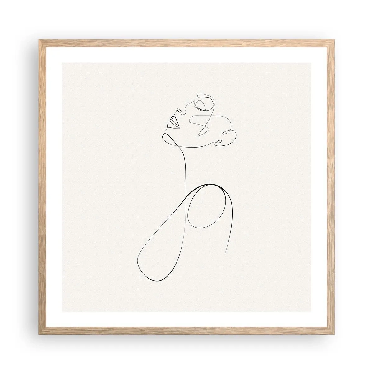 Pôster com moldura de carvalho claro - Enrolada em sonhos - 60x60 cm