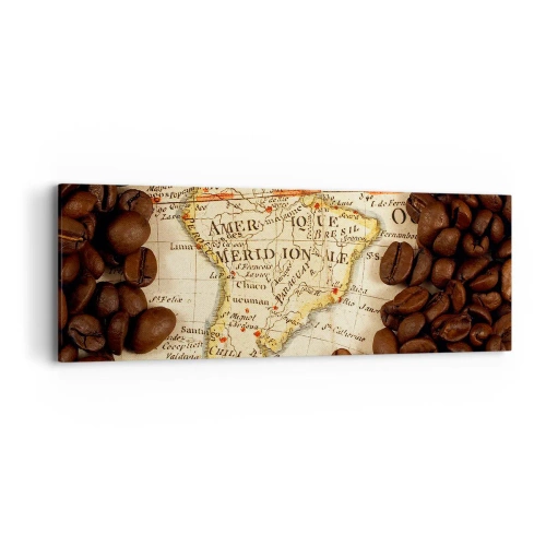 Quadro em tela - De onde vem o melhor café? - 90x30 cm