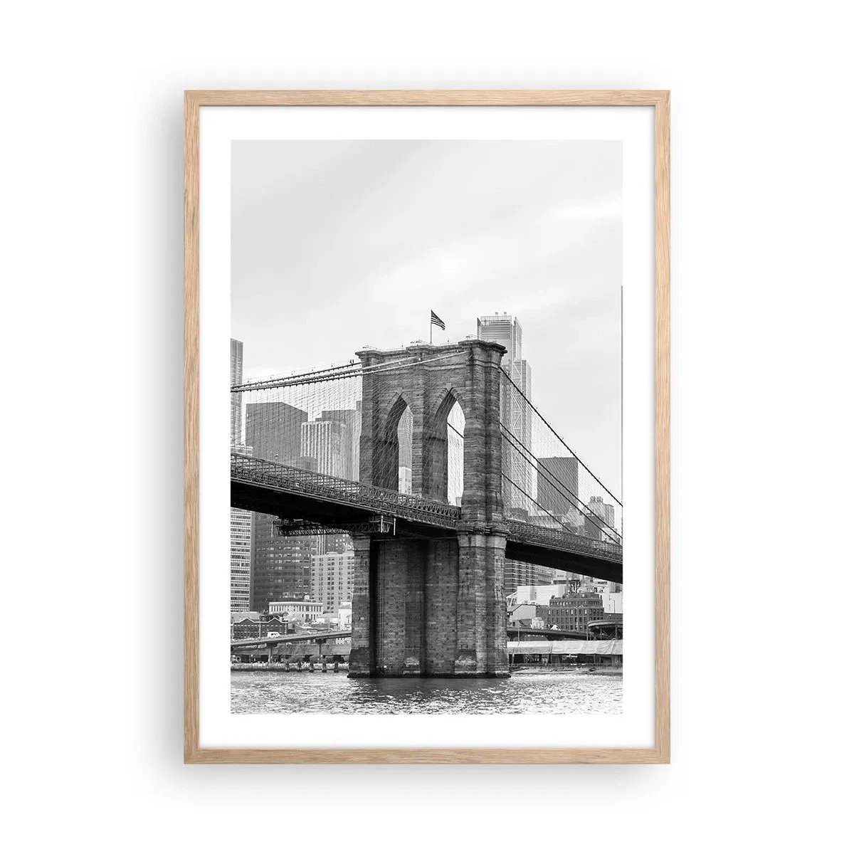 Pôster com moldura de carvalho claro - Vibrações de Nova York - 50x70 cm