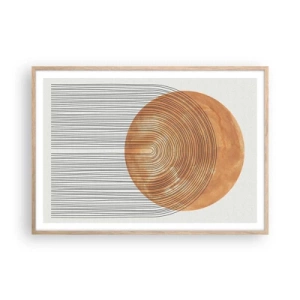 Pôster com moldura de carvalho claro - Composição solar - 100x70 cm