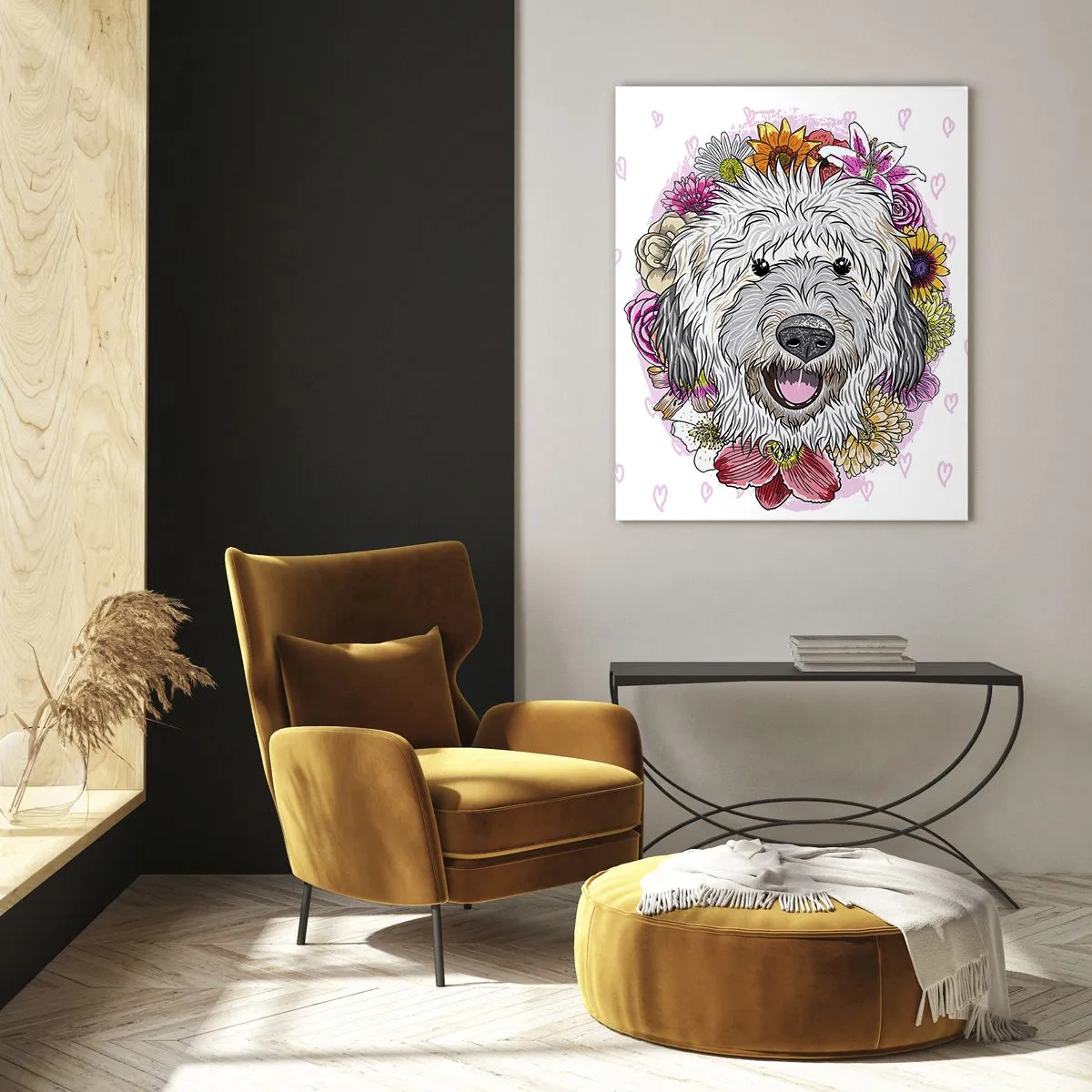 Quadro em vidro - Alegria de cachorrinho - 70x100 cm