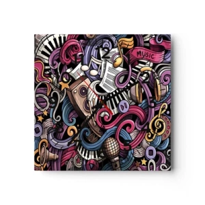 Relógio de parede - Relógio em vidro - Melodia complicada - 40x40 cm