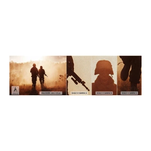 Amostra de papel de parede Premium Sand - Call of Duty - Soldado, Rifle, Militares - 100x30 cm