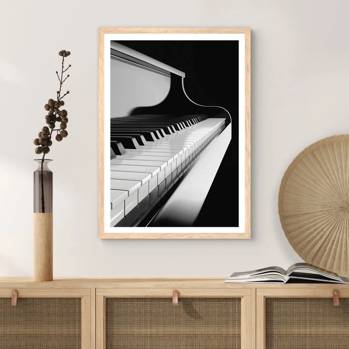 Pôster com moldura de carvalho claro - Harmonia de formas e cores - 61x91 cm