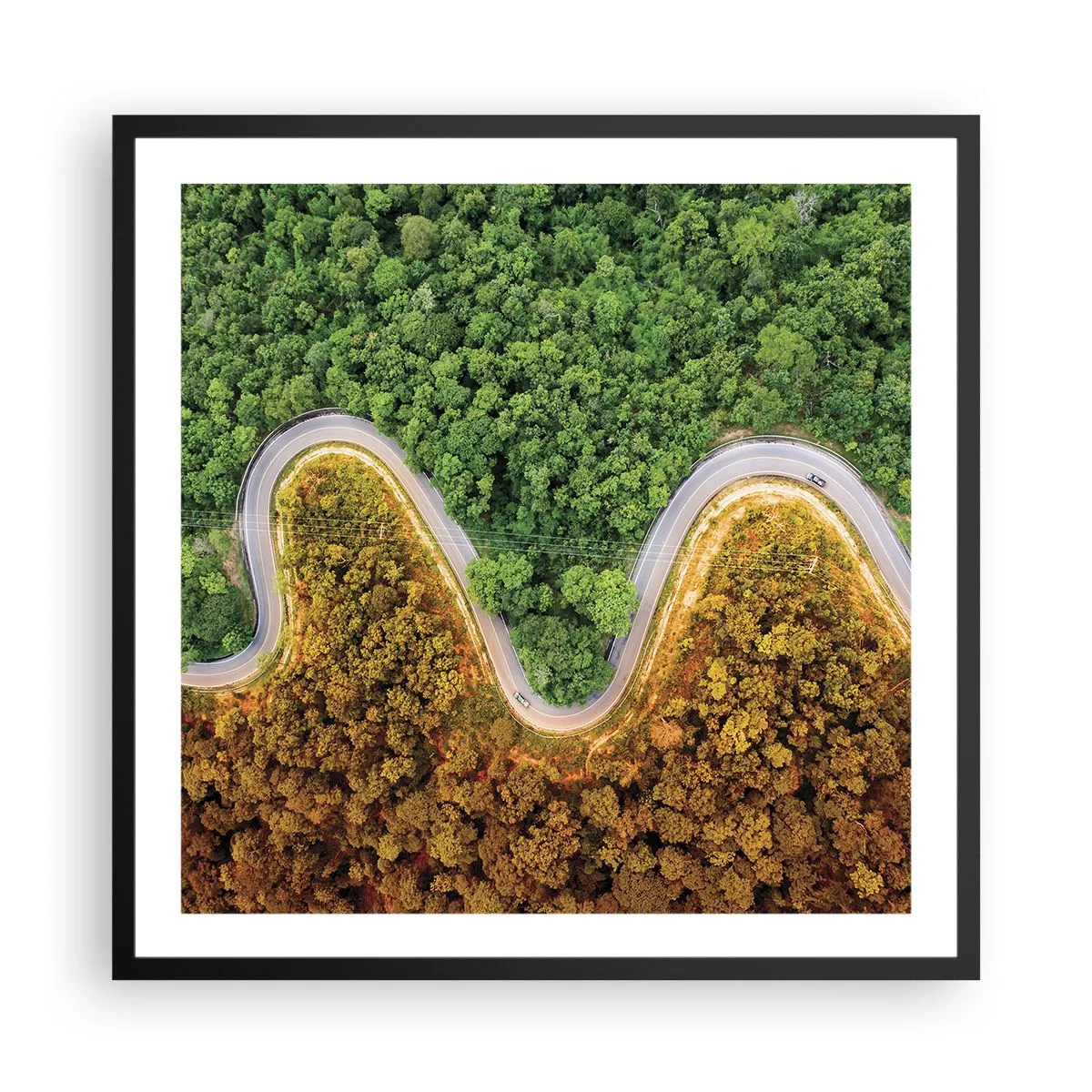 Pôster com moldura preta - Fronteiras e descobertas - 60x60 cm