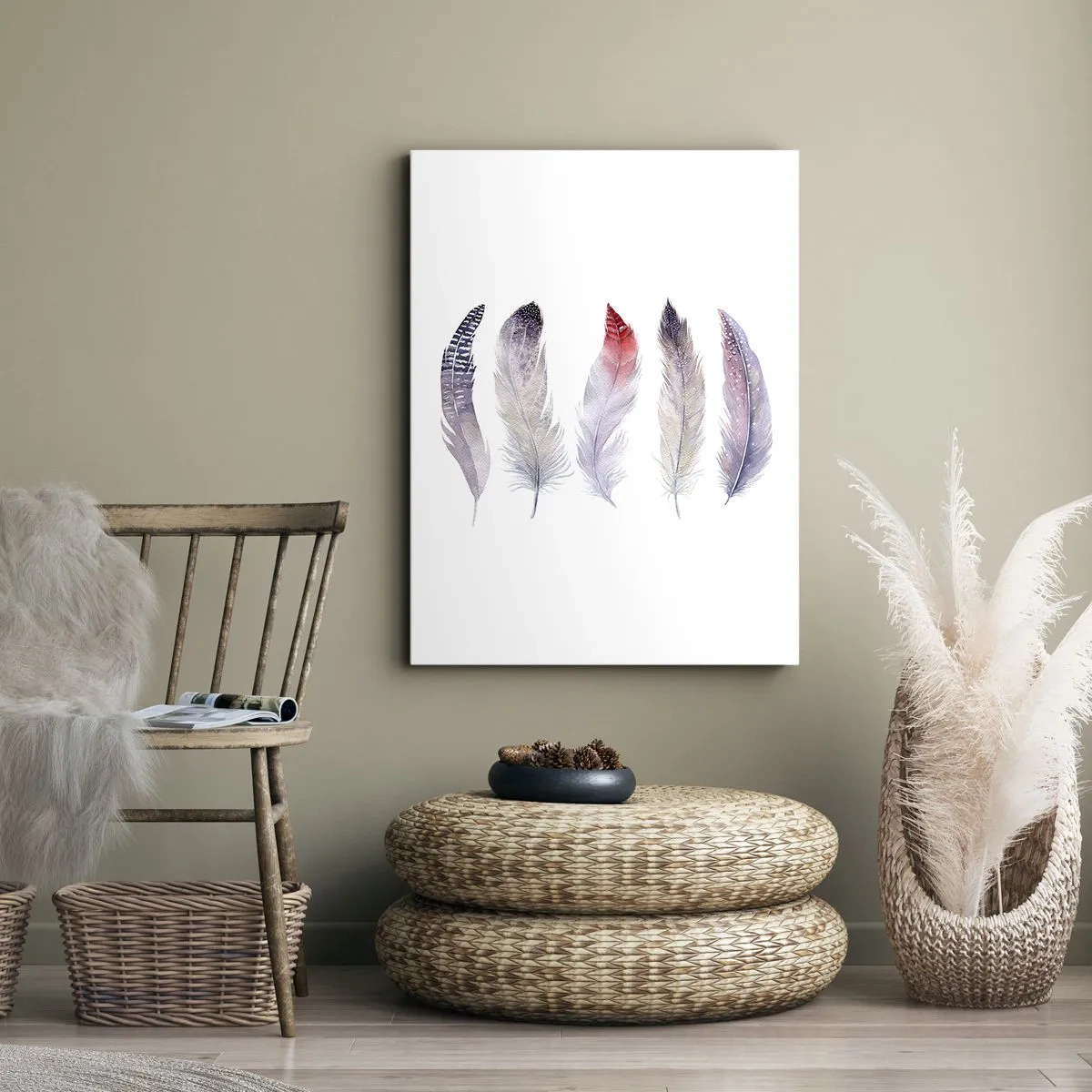 Quadro em tela - Delicadas como uma névoa multicolorida - 45x80 cm