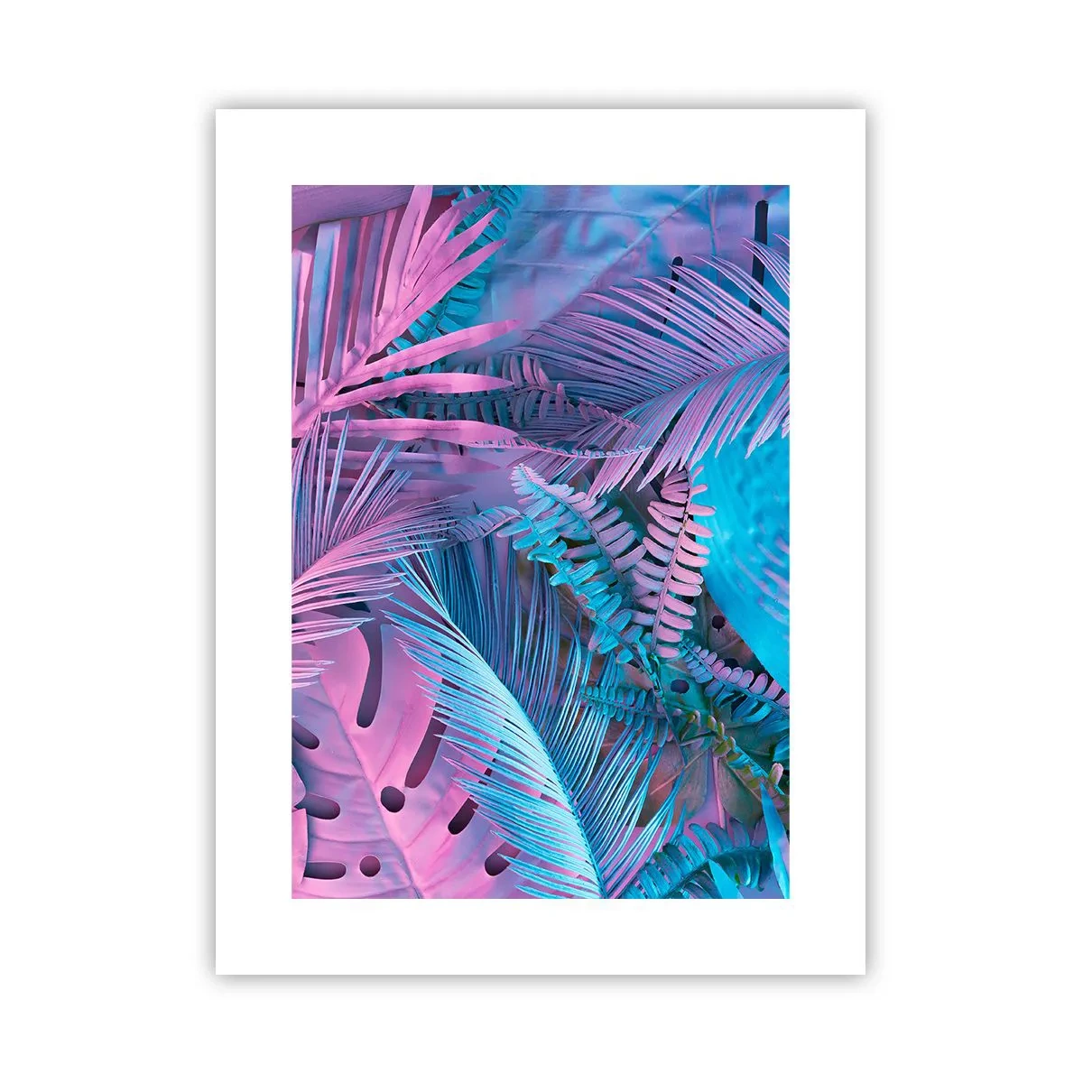 Pôster - Trópicos em rosa e azul - 30x40 cm