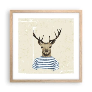 Pôster com moldura de carvalho claro - Porque eu gosto de camisas listradas! - 40x40 cm