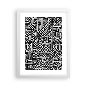Pôster em moldura branca - Composição pré-colombiana - 30x40 cm