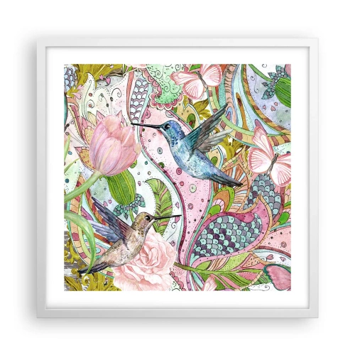 Pôster em moldura branca - Emaranhados em trepadeiras - 50x50 cm