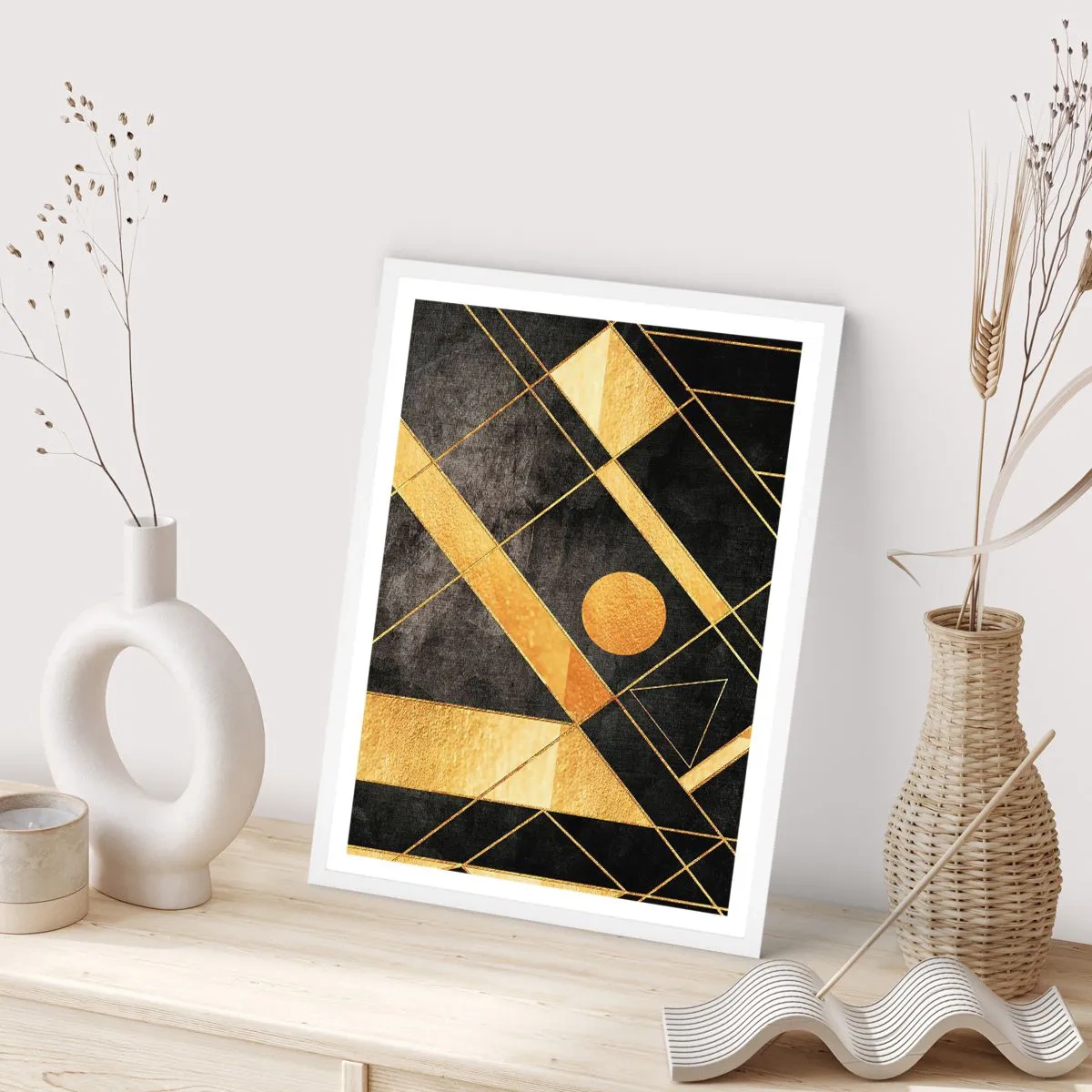 Pôster em moldura branca - Sol do Deserto - 30x40 cm