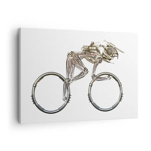 Quadro em tela - Uma bicicleta mecânica com design futurista - 70x50cm - Uma ótima máquina - Decoração de parede moderna para a sala de estar e quarto ARTTOR