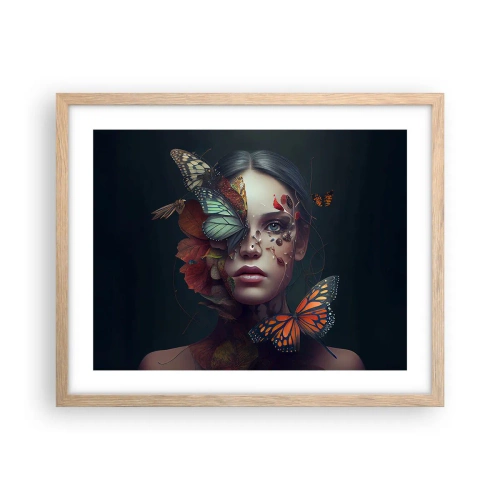 Pôster com moldura de carvalho claro - Uma metamorfose maravilhosa - 50x40 cm