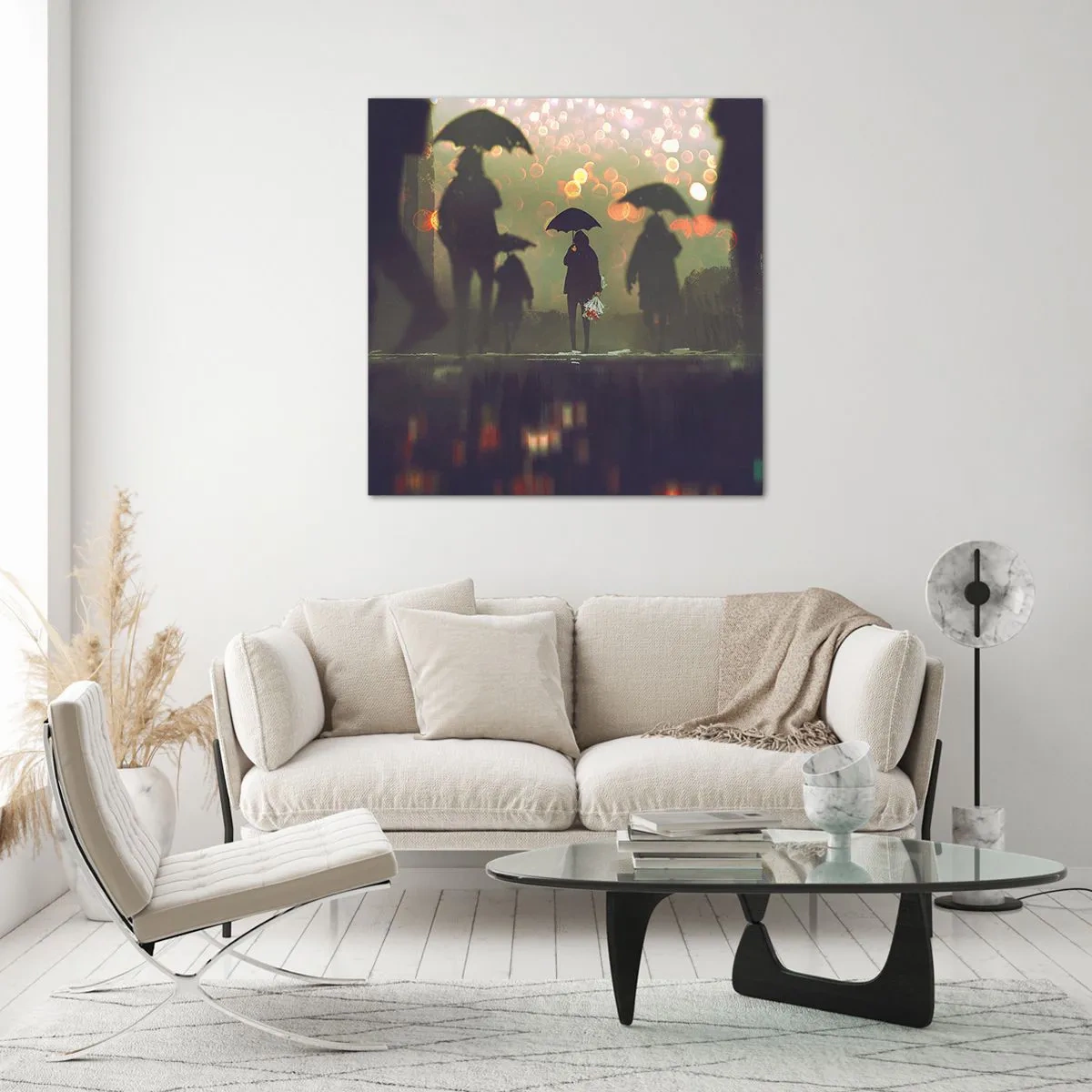 Quadro em vidro - Da perspectiva de uma gota de chuva - 30x30 cm