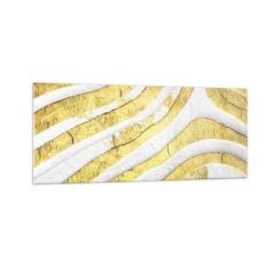 Quadro em vidro - Composição a branco e ouro - 100x40 cm