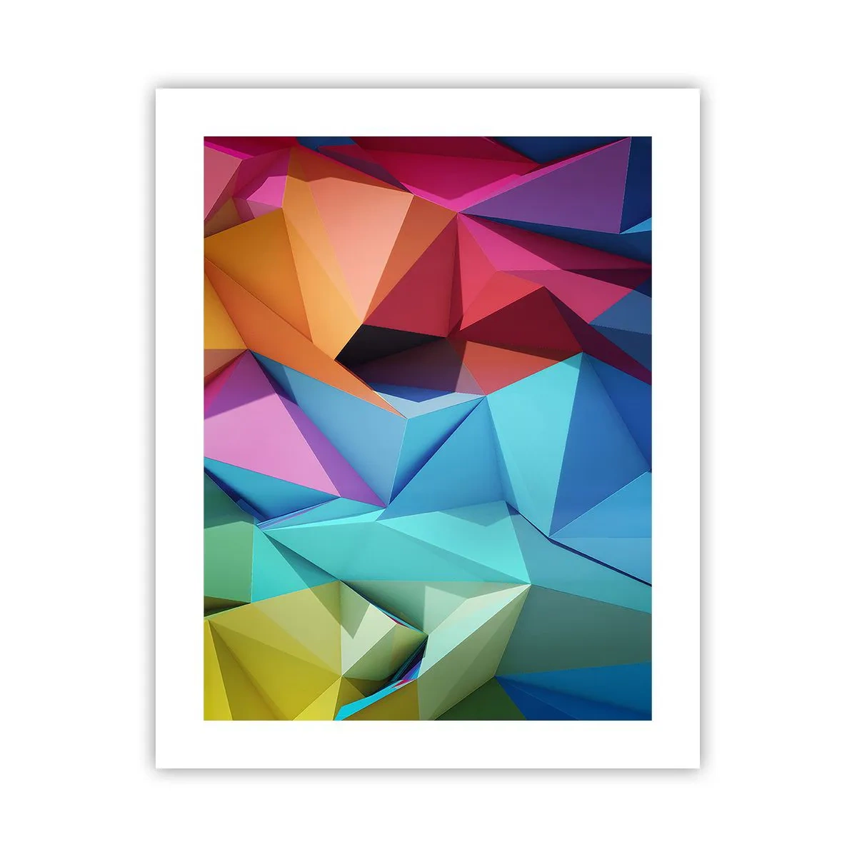 Pôster - Arco-íris de origami - 40x50 cm