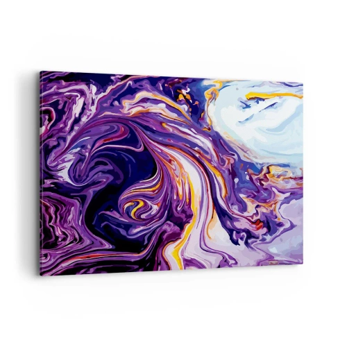 Quadro em tela - Onde o espaço se dobra em roxo - 120x80 cm