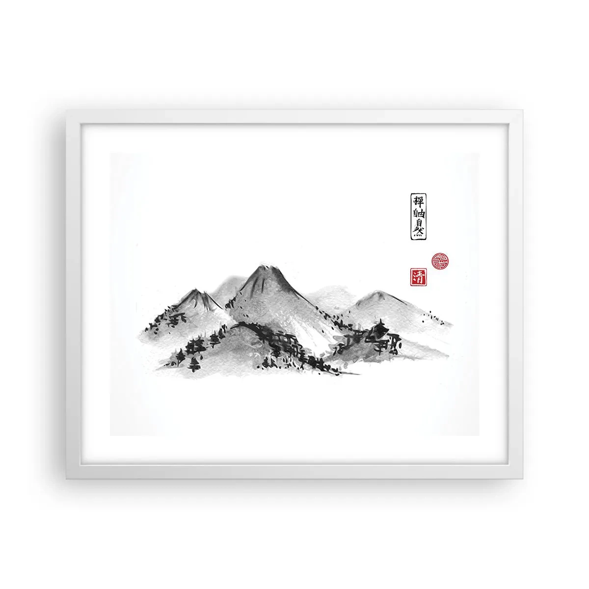 Pôster em moldura branca - Para além do vale - 50x40 cm