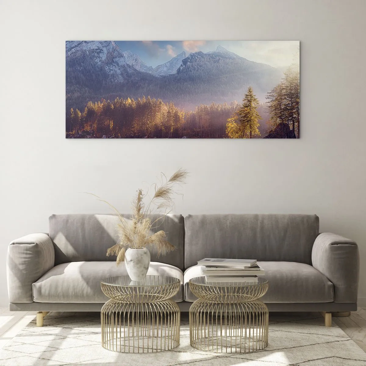 Quadro em vidro - Nas montanhas e vales - 120x50 cm