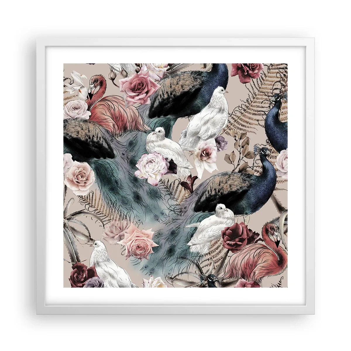 Pôster em moldura branca - No jardim do palácio - 50x50 cm